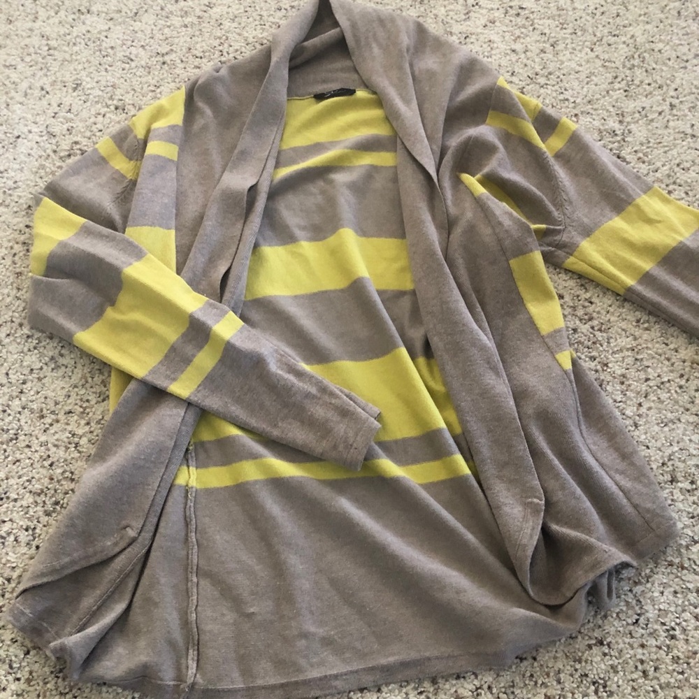 Open front striped cardigan